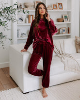 Switch Off Velvet Pocketed Jogger Pants - Rose